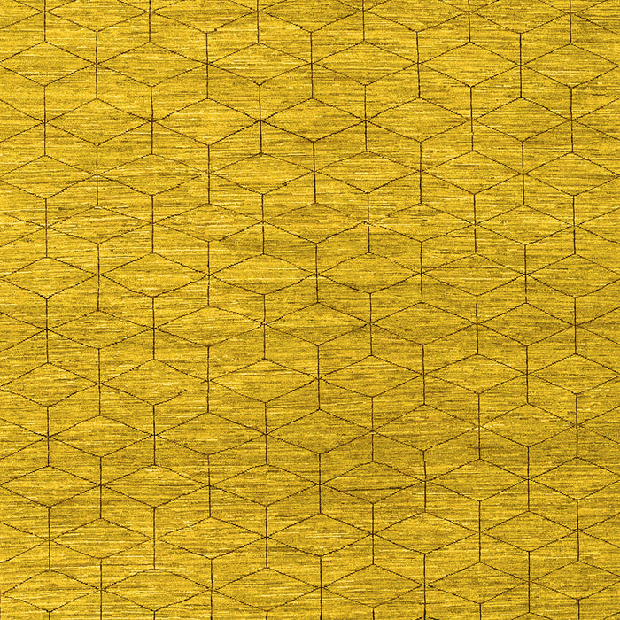 Machine Washable Abstract Yellow Contemporary Rug, wshcon294yw