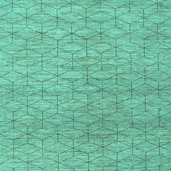 Machine Washable Abstract Turquoise Contemporary Area Rugs, wshcon294turq