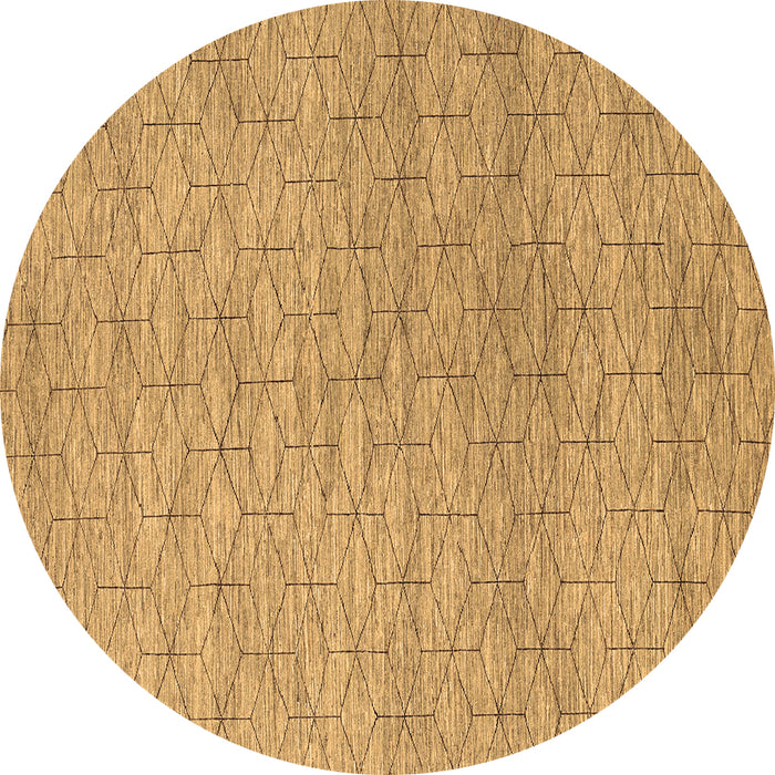 Round Abstract Brown Contemporary Rug, con294brn
