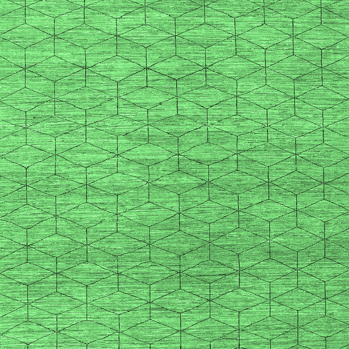 Machine Washable Abstract Emerald Green Contemporary Area Rugs, wshcon294emgrn