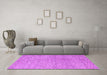 Machine Washable Abstract Purple Contemporary Area Rugs in a Living Room, wshcon294pur