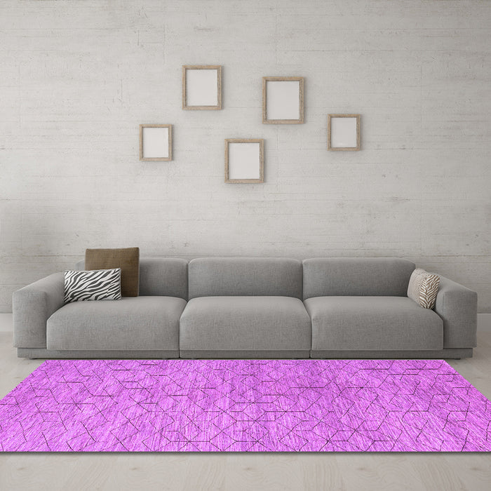 Machine Washable Abstract Purple Contemporary Area Rugs in a Living Room, wshcon294pur