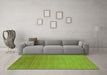 Machine Washable Abstract Green Contemporary Area Rugs in a Living Room,, wshcon2950grn