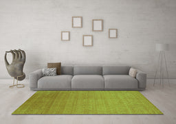 Machine Washable Abstract Turquoise Contemporary Area Rugs in a Living Room,, wshcon2950turq