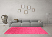 Machine Washable Abstract Pink Contemporary Rug, wshcon2950pnk