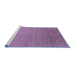 Sideview of Machine Washable Abstract Blue Contemporary Rug, wshcon2950blu