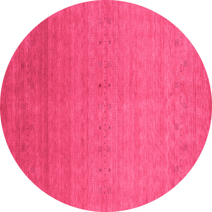 Round Machine Washable Abstract Pink Contemporary Rug, wshcon2950pnk