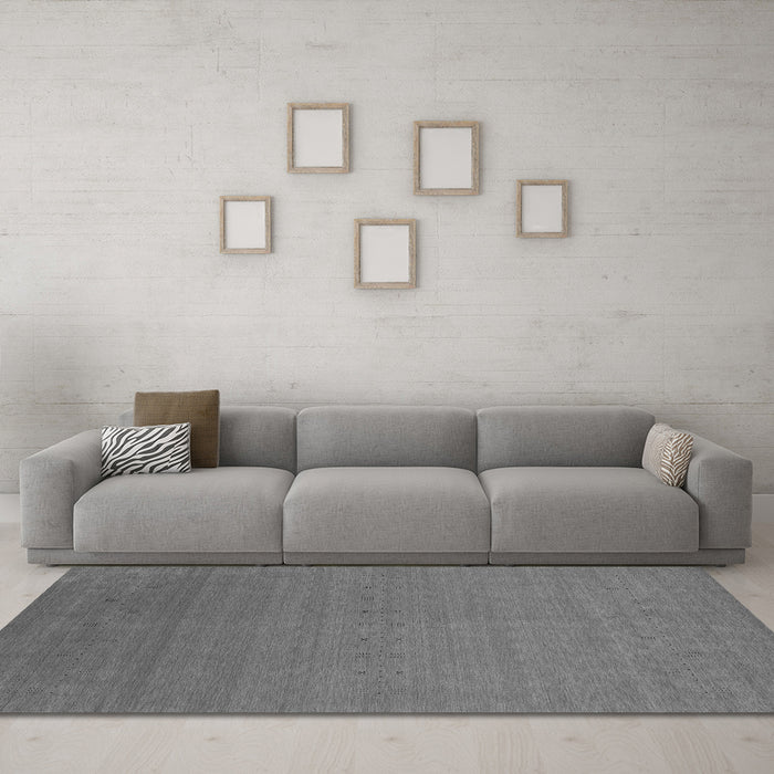 Machine Washable Abstract Gray Contemporary Rug in a Living Room,, wshcon2950gry
