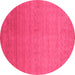 Round Abstract Pink Contemporary Rug, con2950pnk