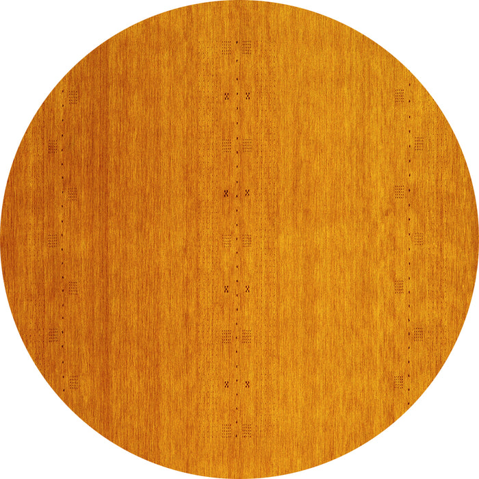 Round Abstract Yellow Contemporary Rug, con2950yw