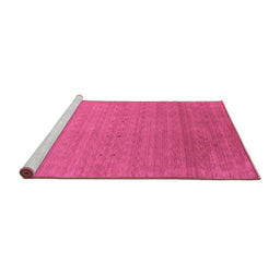 Sideview of Machine Washable Abstract Purple Contemporary Area Rugs, wshcon2950pur