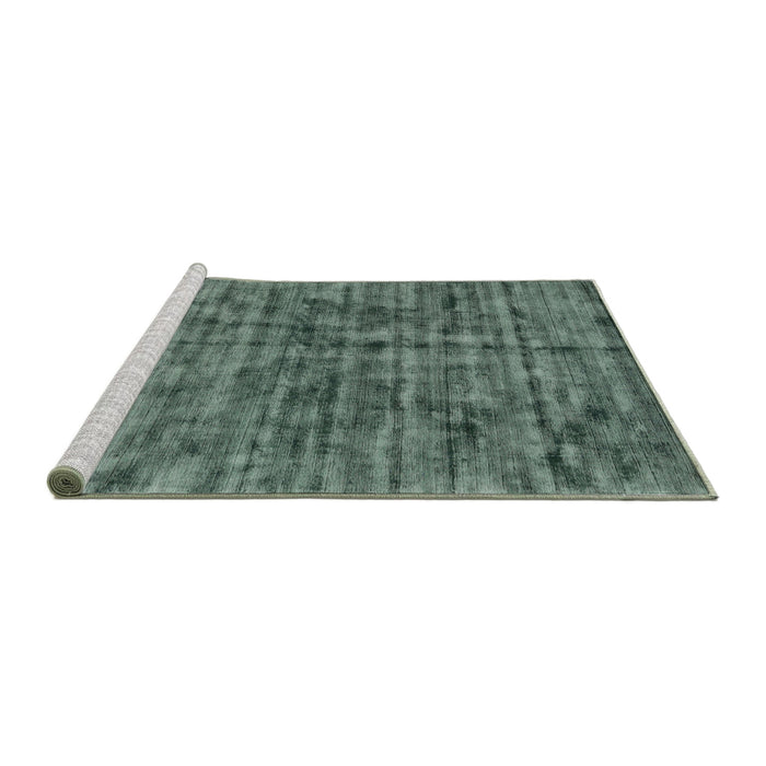 Serging Thickness of Machine Washable Contemporary Green Rug, wshcon2951