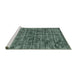 Serging Thickness of Machine Washable Contemporary Green Rug, wshcon2951