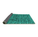 Sideview of Abstract Turquoise Contemporary Rug, con2951turq