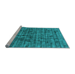 Sideview of Machine Washable Abstract Light Blue Contemporary Rug, wshcon2951lblu
