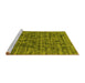 Sideview of Machine Washable Abstract Yellow Contemporary Rug, wshcon2951yw