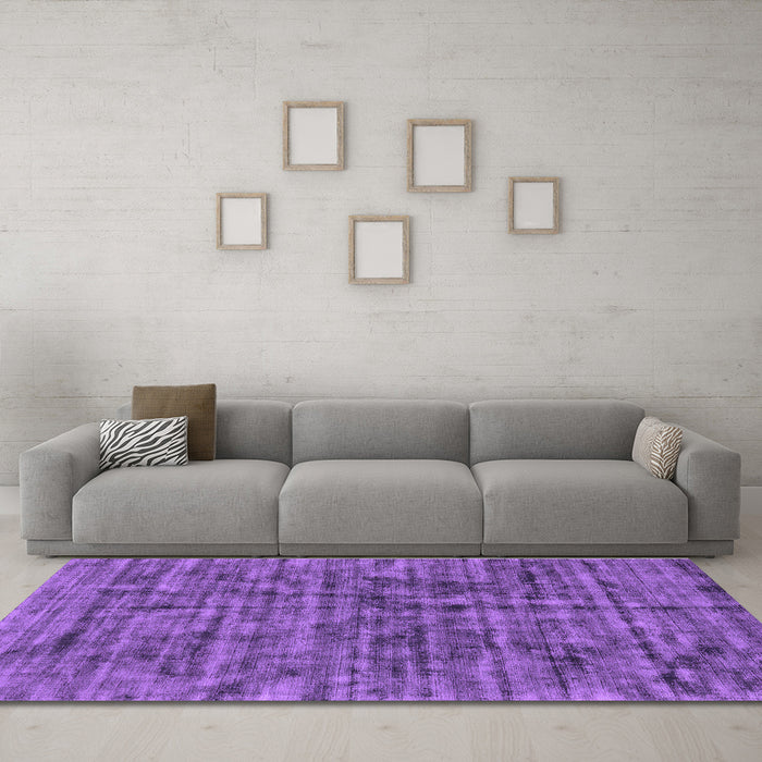 Machine Washable Abstract Purple Contemporary Area Rugs in a Living Room, wshcon2951pur