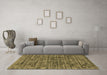 Machine Washable Abstract Brown Contemporary Rug in a Living Room,, wshcon2951brn