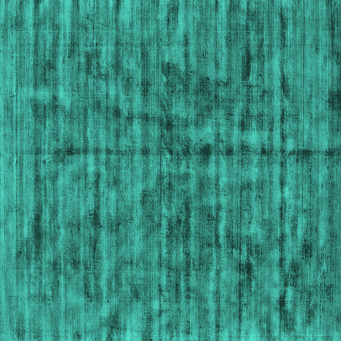 Square Machine Washable Abstract Turquoise Contemporary Area Rugs, wshcon2951turq