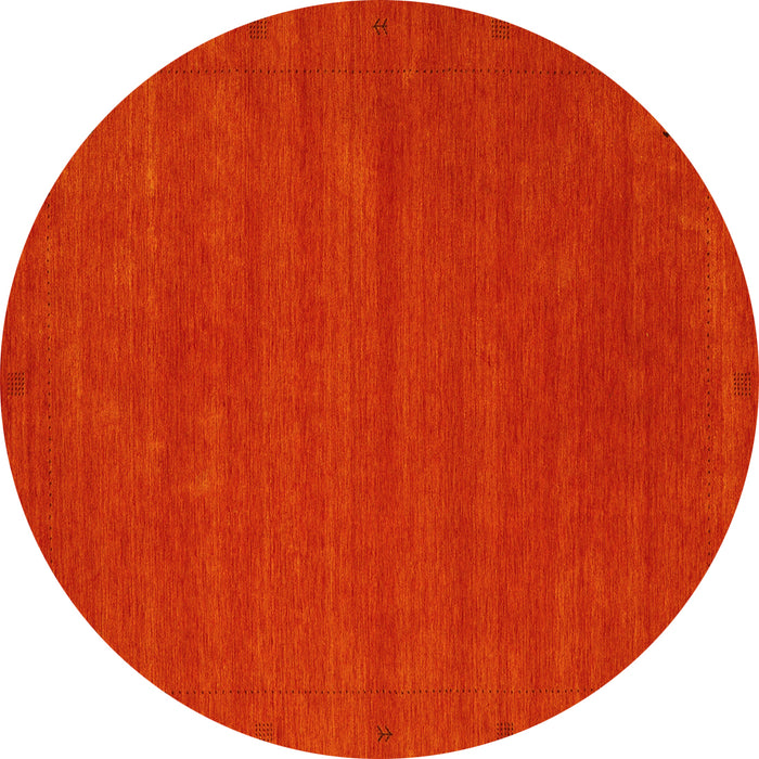 Round Machine Washable Abstract Yellow Contemporary Rug, wshcon2952yw