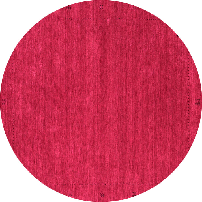 Round Machine Washable Abstract Pink Contemporary Rug, wshcon2952pnk