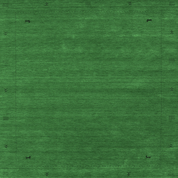 Square Abstract Emerald Green Contemporary Rug, con2952emgrn