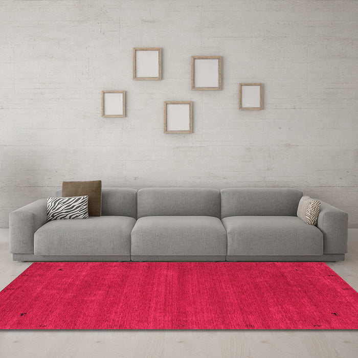 Machine Washable Abstract Pink Contemporary Rug in a Living Room, wshcon2952pnk