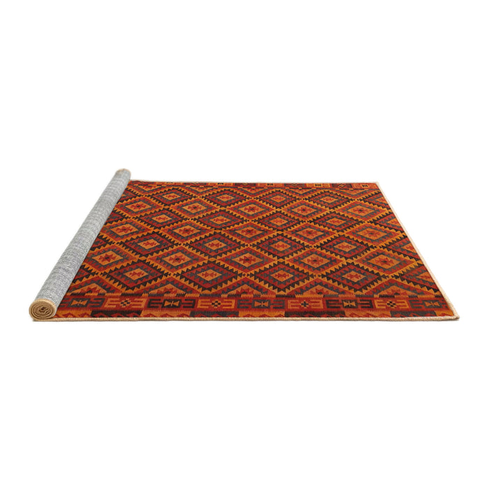 Serging Thickness of Machine Washable Contemporary Mahogany Brown Rug, wshcon2953