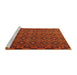 Serging Thickness of Machine Washable Contemporary Mahogany Brown Rug, wshcon2953