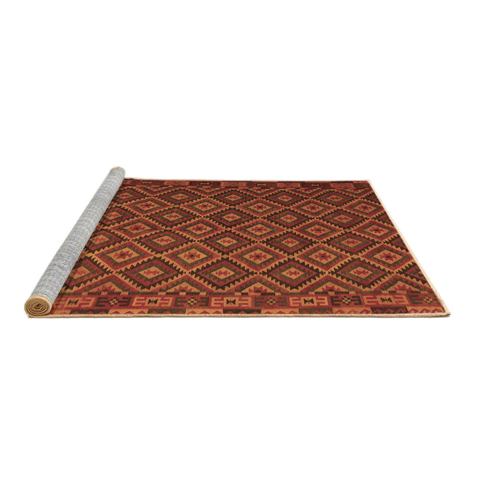 Sideview of Machine Washable Oriental Brown Traditional Rug, wshcon2953brn