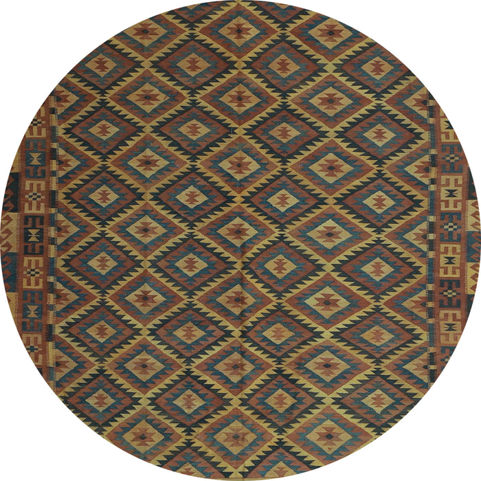 Round Oriental Light Blue Traditional Rug, con2953lblu