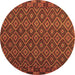 Round Oriental Brown Traditional Rug, con2953brn
