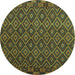 Round Oriental Turquoise Traditional Rug, con2953turq