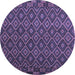 Round Machine Washable Oriental Blue Traditional Rug, wshcon2953blu