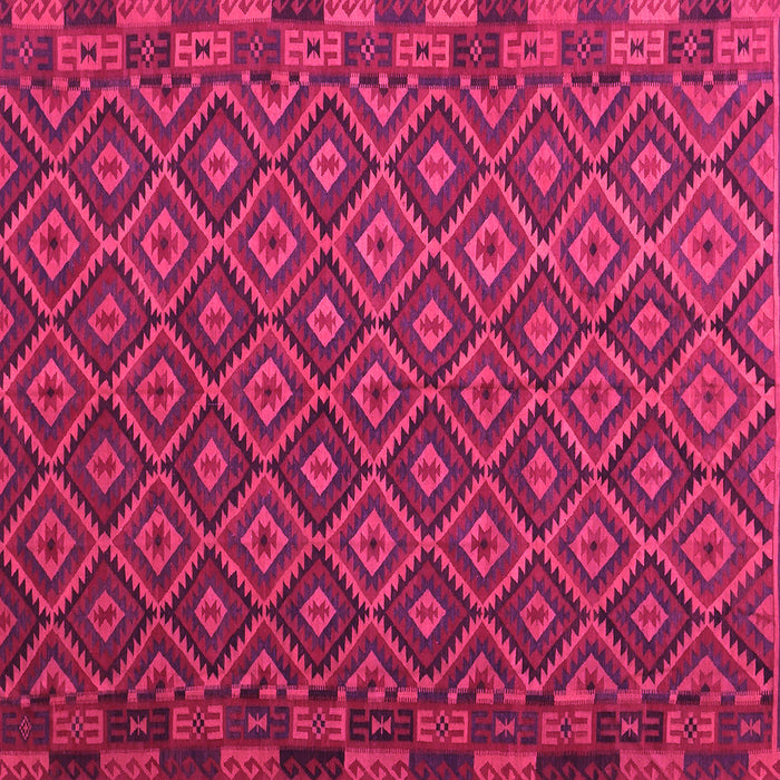 Square Machine Washable Oriental Pink Traditional Rug, wshcon2953pnk