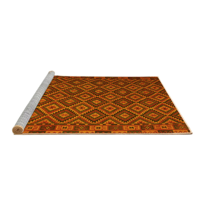 Sideview of Machine Washable Oriental Yellow Traditional Rug, wshcon2953yw