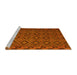 Sideview of Machine Washable Oriental Yellow Traditional Rug, wshcon2953yw