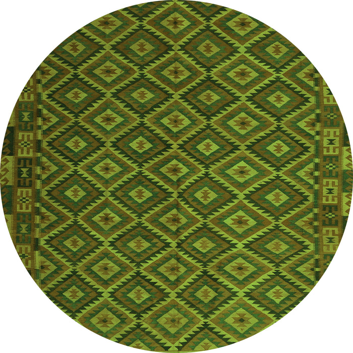 Square Oriental Green Traditional Rug, con2953grn
