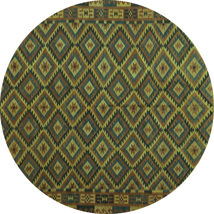 Round Machine Washable Oriental Turquoise Traditional Area Rugs, wshcon2953turq