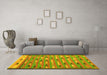 Machine Washable Abstract Yellow Contemporary Rug in a Living Room, wshcon2954yw