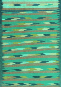 Abstract Turquoise Contemporary Rug, con2954turq