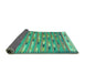 Sideview of Abstract Turquoise Contemporary Rug, con2954turq