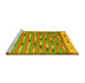 Sideview of Machine Washable Abstract Yellow Contemporary Rug, wshcon2954yw