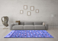 Machine Washable Abstract Blue Contemporary Rug, wshcon2954blu