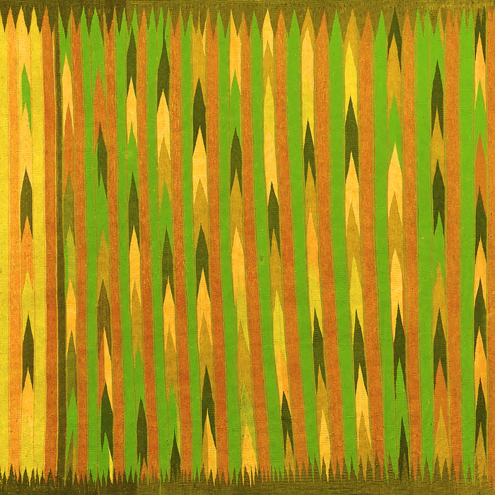 Square Abstract Yellow Contemporary Rug, con2954yw