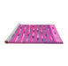 Sideview of Machine Washable Abstract Pink Contemporary Rug, wshcon2954pnk