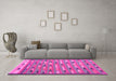 Machine Washable Abstract Pink Contemporary Rug in a Living Room, wshcon2954pnk