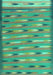 Machine Washable Abstract Turquoise Contemporary Area Rugs, wshcon2954turq