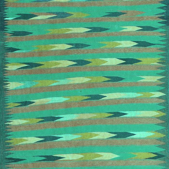 Machine Washable Abstract Turquoise Contemporary Area Rugs, wshcon2954turq