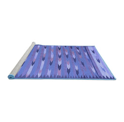 Sideview of Machine Washable Abstract Blue Contemporary Rug, wshcon2954blu